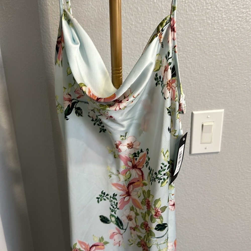 Bebe slip dress. Size M. NWT! Has a very light blue tint to it. Midi dress. - Picture 3 of 8